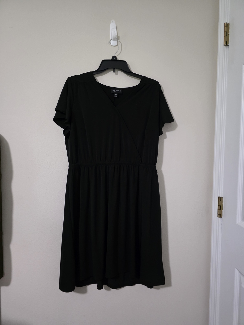 Lane Bryant Black Short Sleeve Faux Wrap Dress